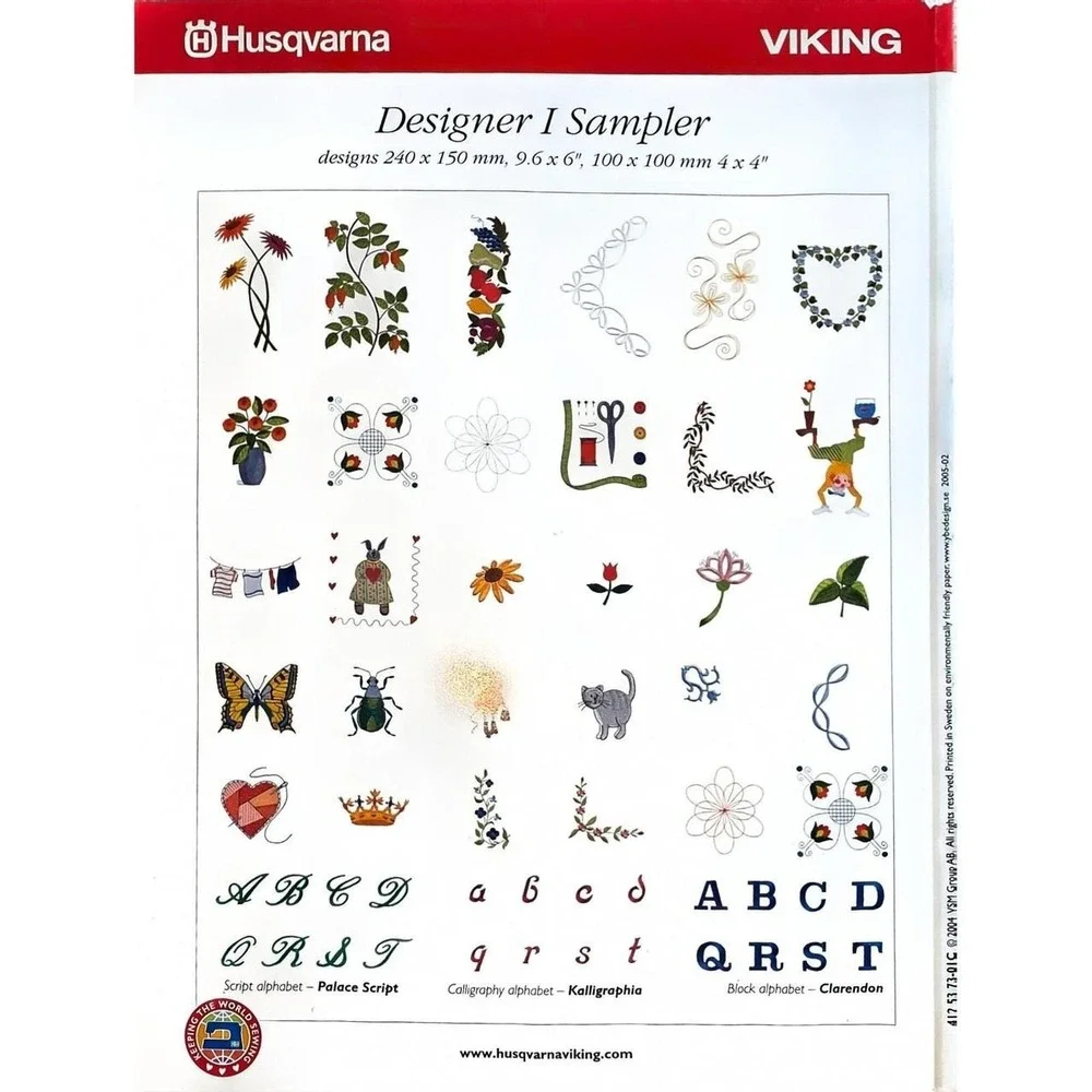 Husqvarna Viking Designer 1 Sampler embroidery design book